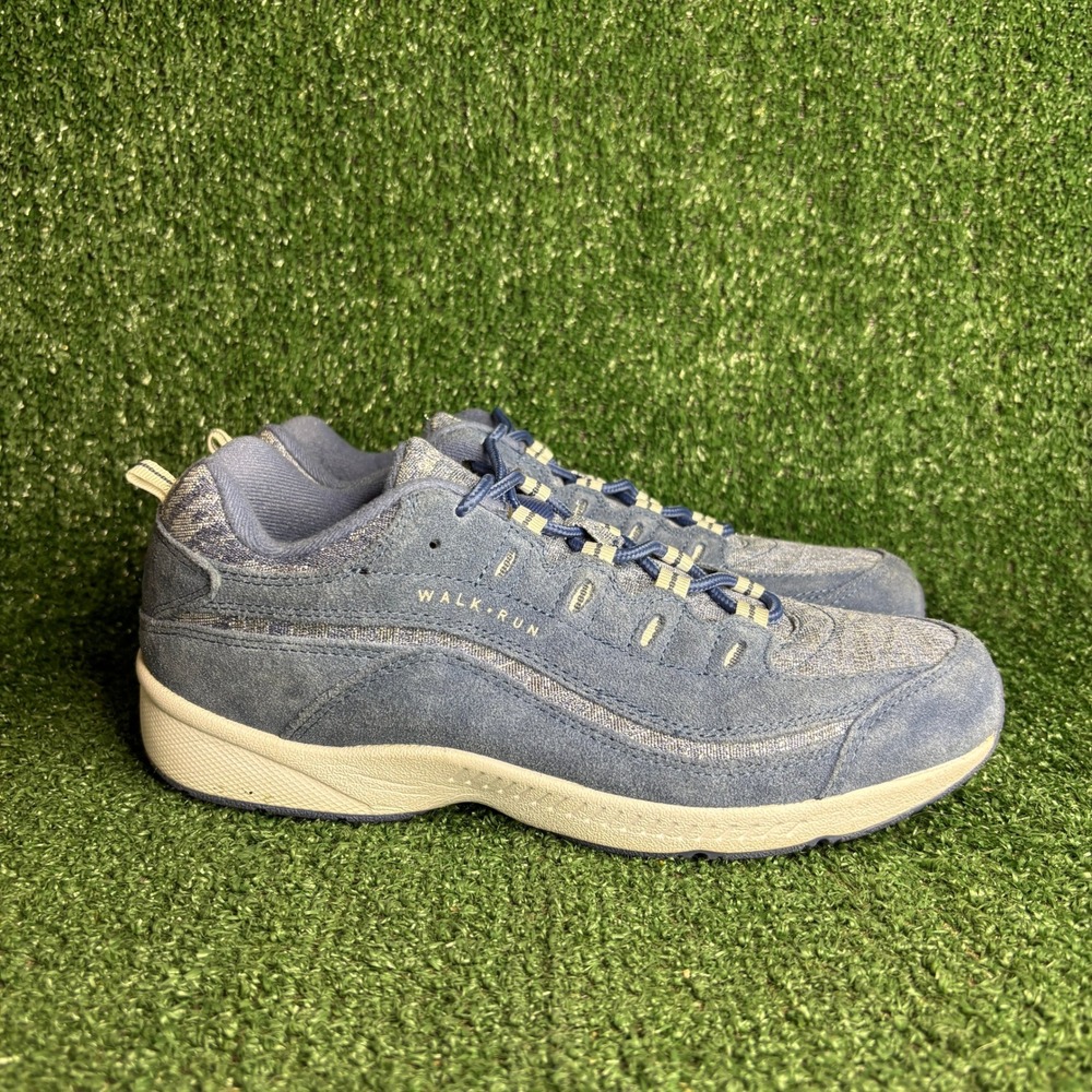 Easy Spirit Seromy23 Suede Mesh Walk Run Athletic Sneakers Blue Womens Size 9.5